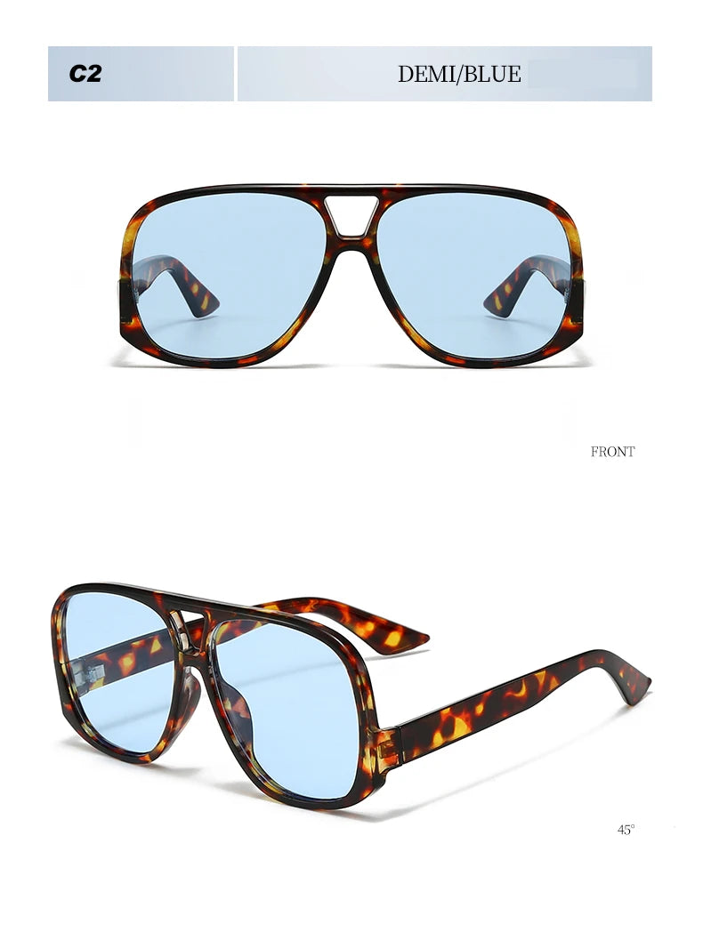 Hiking Camping Oversized Women Double Bridges Anti Light Glasses Fashion Outdoor Driving Eyeglasses Beach Travel UV400 Shades