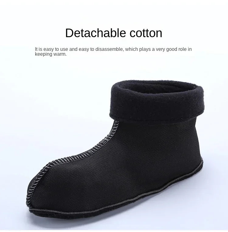 Fashion Rain Boots Men's Short Delivery Riders Galoshes Plus Cotton Waterproof Winter Shoes