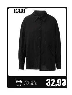 [EAM] Black Printed Back Zipper Sweatshirt New Round Neck Long Sleeve Women Big Size Fashion Tide Spring Autumn 2026 1DJ0624