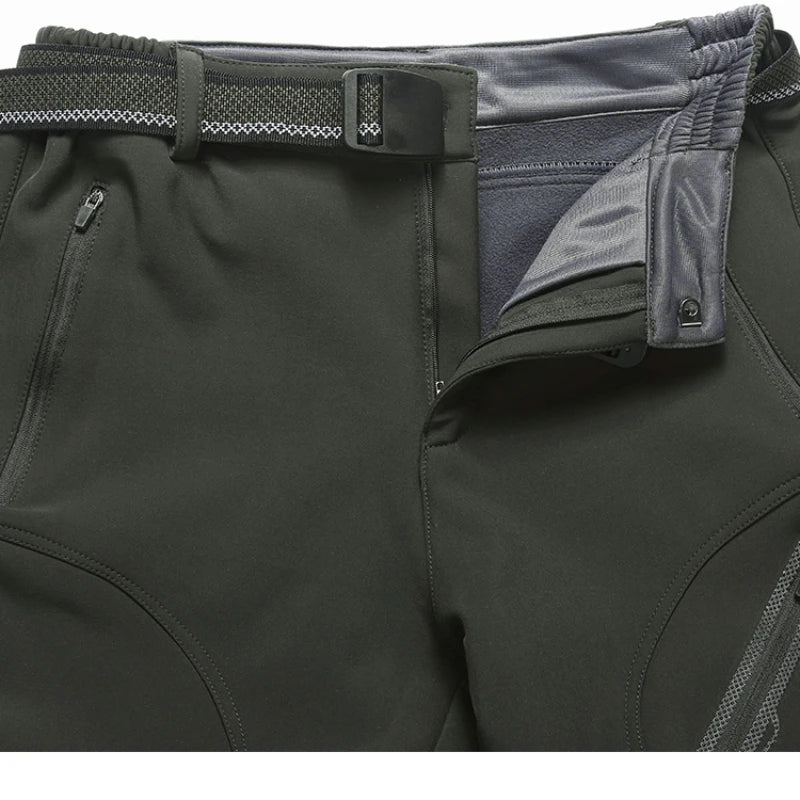2024 Big Size Waterproof Pants Men Soft Shell Fleece Warm Trousers Male Outdoor Plus Large 9XL 4XL 8XL Work Winter Autumn Black