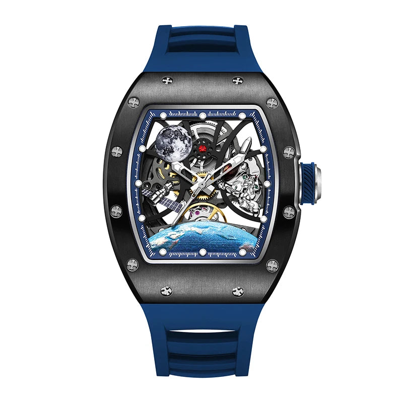 Hollow Automatic Mechanical Watch 5ATM Waterproof Sports Silicone Strap Custom Logo High-Quality Wristwatch Active Lifestyle