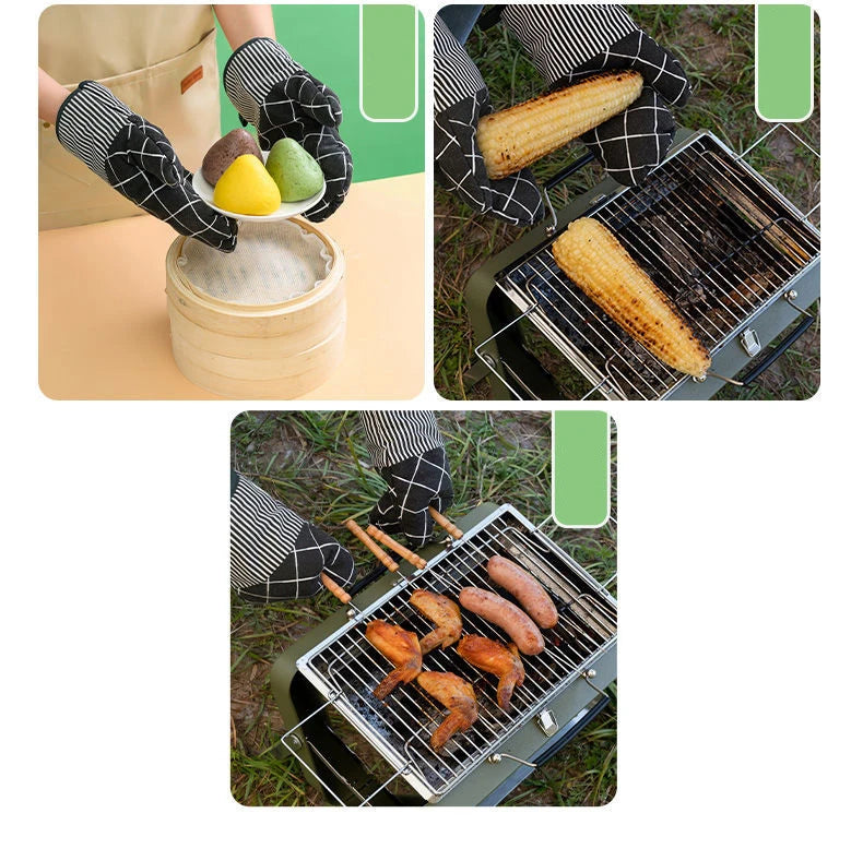 GIANXI Household Microwave Mitts Anti-scald Heat Resistant Insulation Oven Gloves Barbecue Stove Oven Mitts Kitchen Utensil