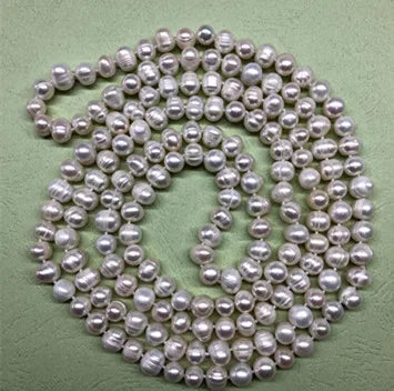 Real Pearls, Long Sweater Jewelry Winter/Spring/Summer/Autumn Pearl Necklace Knotted Costume Jewellery Cheap on Sale!!!