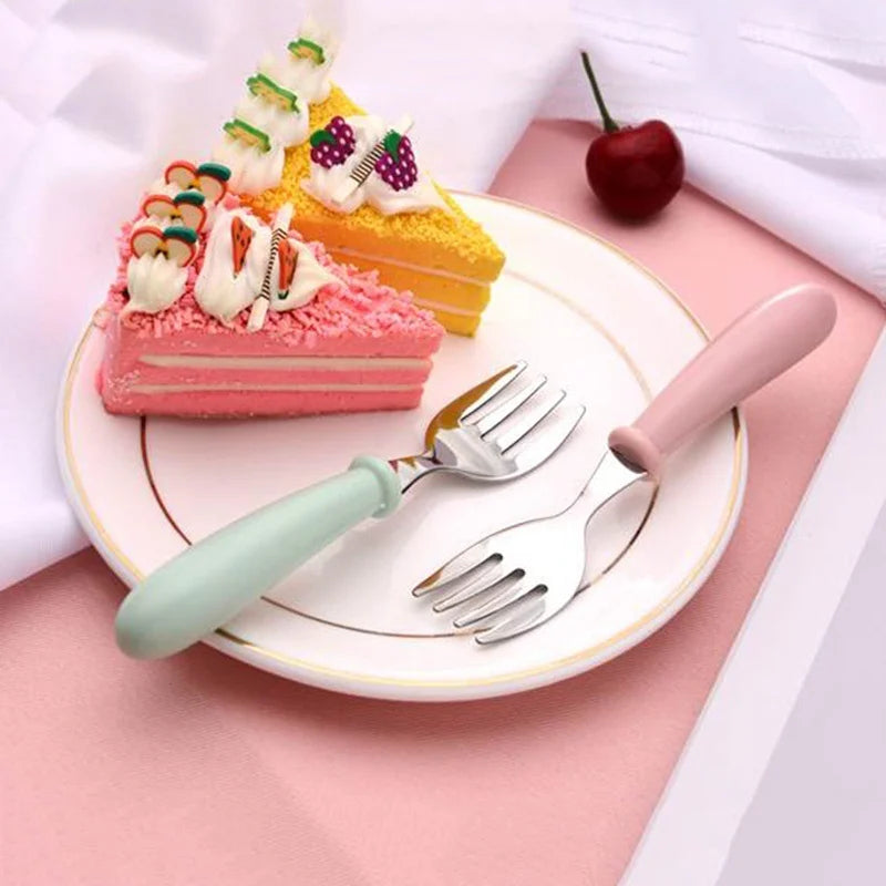 3-Piece Children's Utensil Set 304 Stainless Steel Spoon Fork for Toddlers with Portable Case Travel Kids Cutlery Tableware Gift