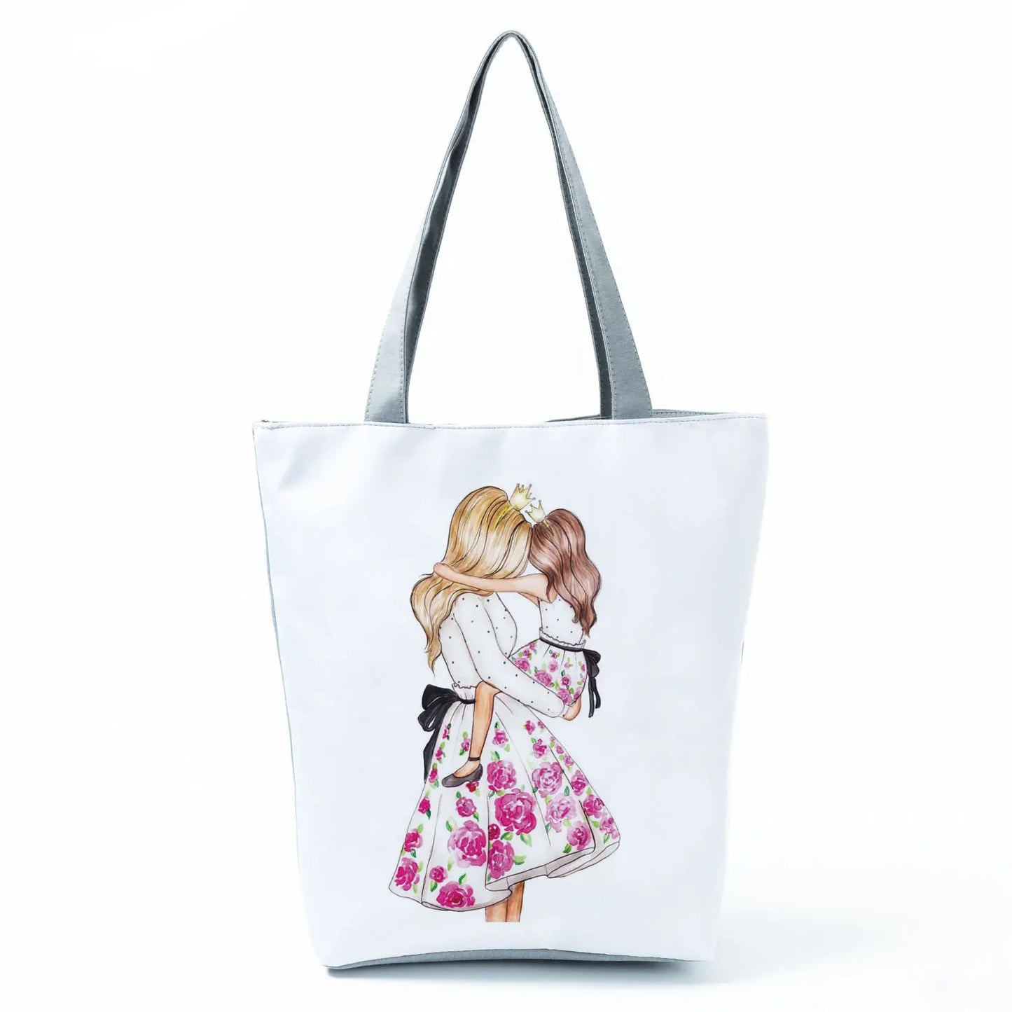 Golden Afro Woman Printed Handbags Pretty Fashion Shoulder Bag Eco Portable Shopping Bag High Capacity Beach Bag Practical Tote