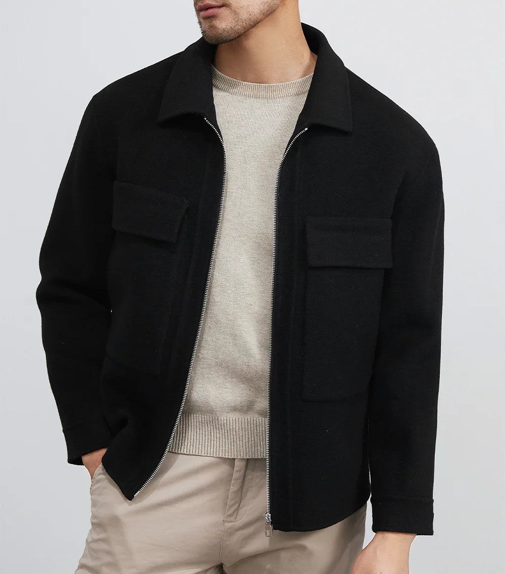 DAVIDSHAO Top Quality EU US Size Luxury Casual Wear Men Wool Coat Jacket Autumn Winter New Style Turn-Down Collar Vintage Coat