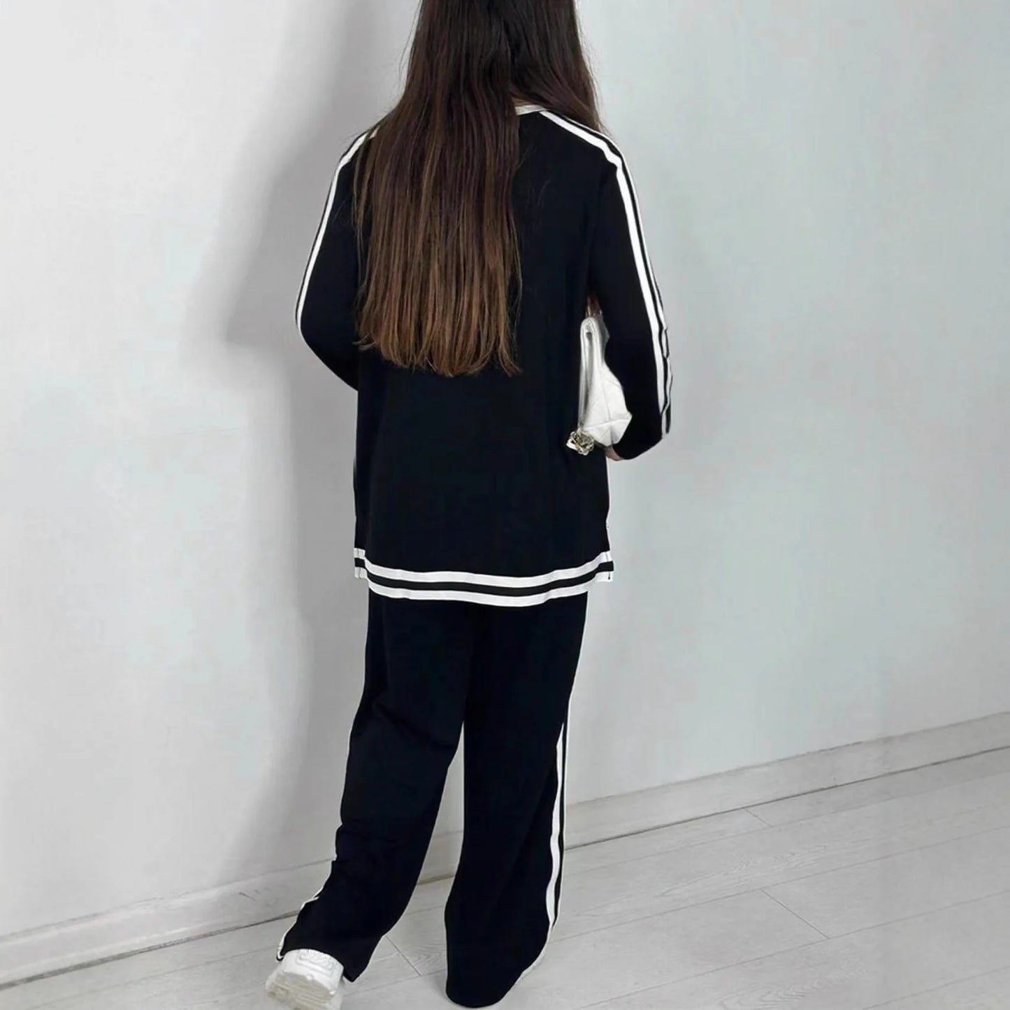 2025 Women's Sweat Suit Spring Autumn New Leisure Clothing Fashion Elegant Tops T-shirt Pants 2 Two Piece Set For Women