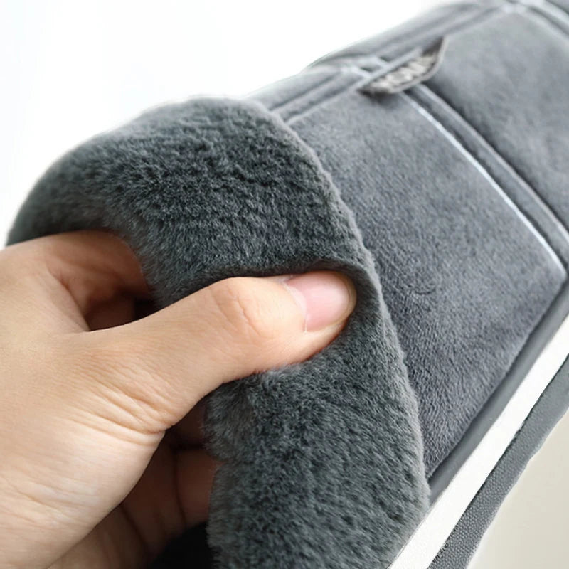 Large size 50-51 Plaid House Slippers for Man Memory Foam Winter Plush Indoor Male Shoes Warm Home Slippers 2024 Non Slip Black