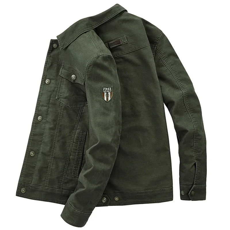 Men's Lightweight Cotton Military Jackets Spring Autumn Casual Multi-pocket Army Pilot Cargo Flight Bomber Jacket Men Clothing