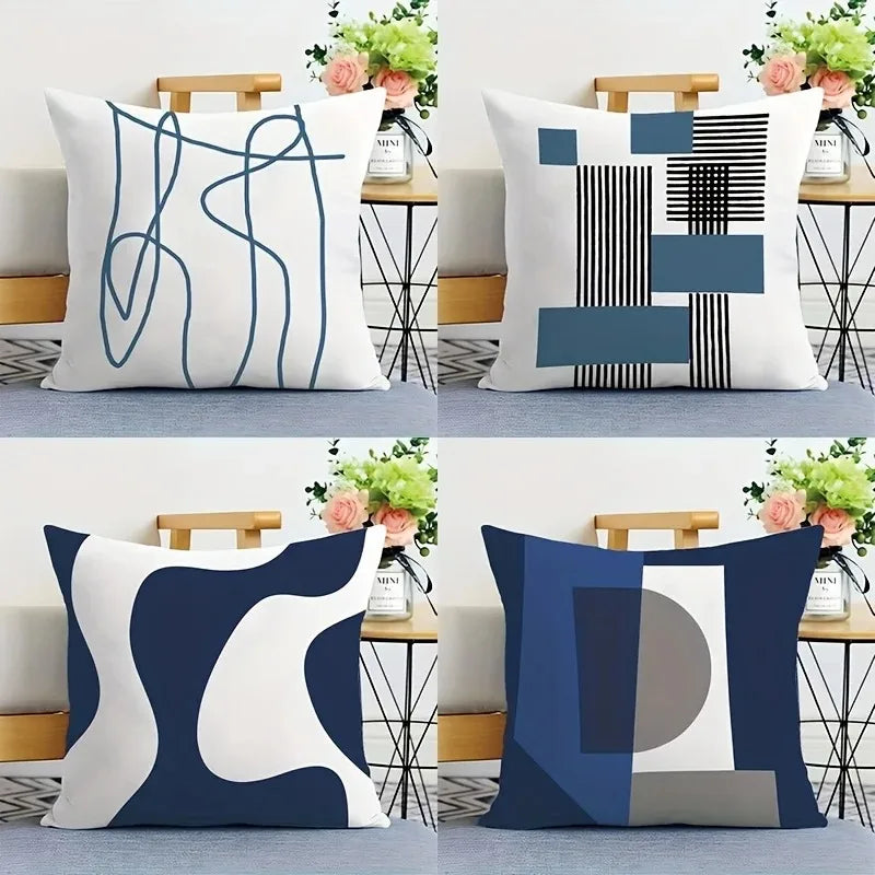 Home Decor Abstract Geometric Pattern Digital Printing Pattern Cushion Cover For Sofa Bedroom Car Pillow Cover