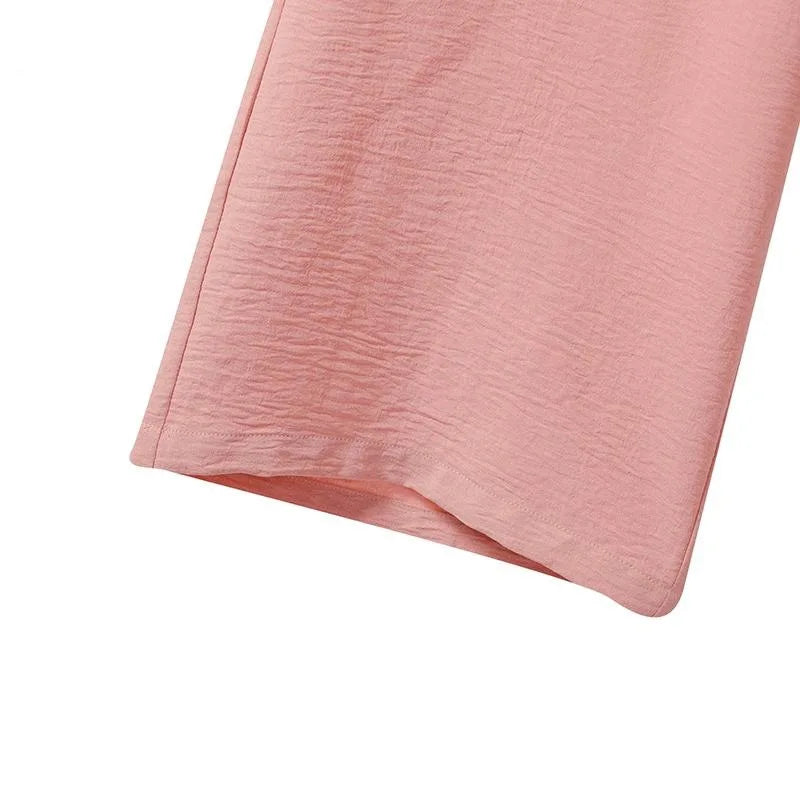 Islamic Fashion Clothing Suits for Women Spring Autumn Solid Color Elegant Abaya Long-sleeved Shirt Loose Wide-leg Pant Muslim