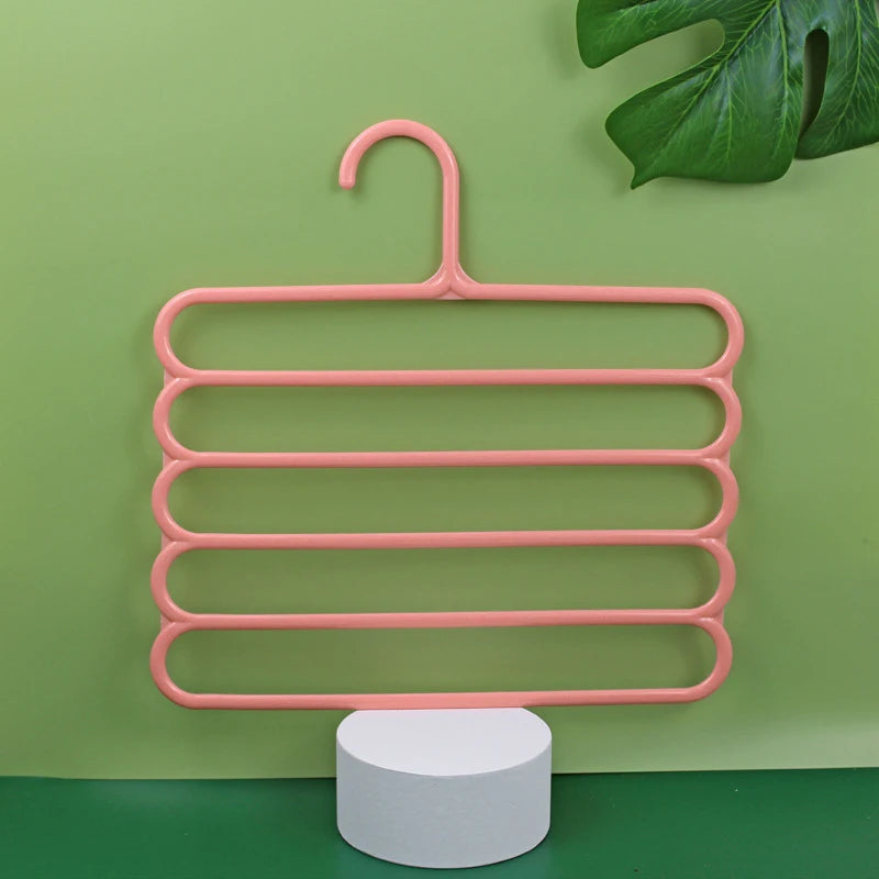 Clothes Hangers Trousers Hangers Holders Closet Storage Organizers 5 Layers Pants Towel Scarfs Racks Storage Organization