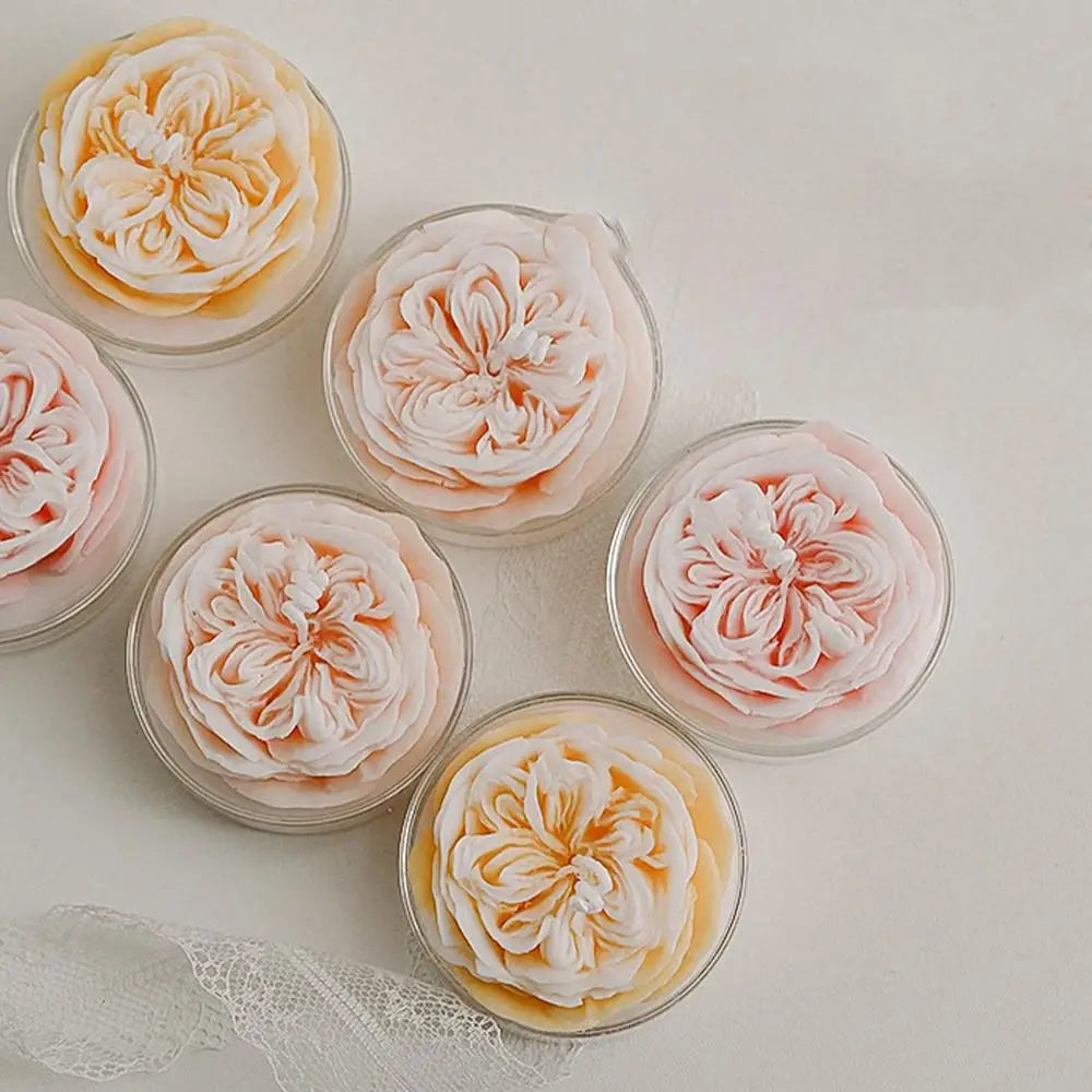 1Pc Beautiful rose Flower Scented Candle Smokeless Low Temperature Soy Wax Aromatherapy Candles Ornament Home Decoration Gifts