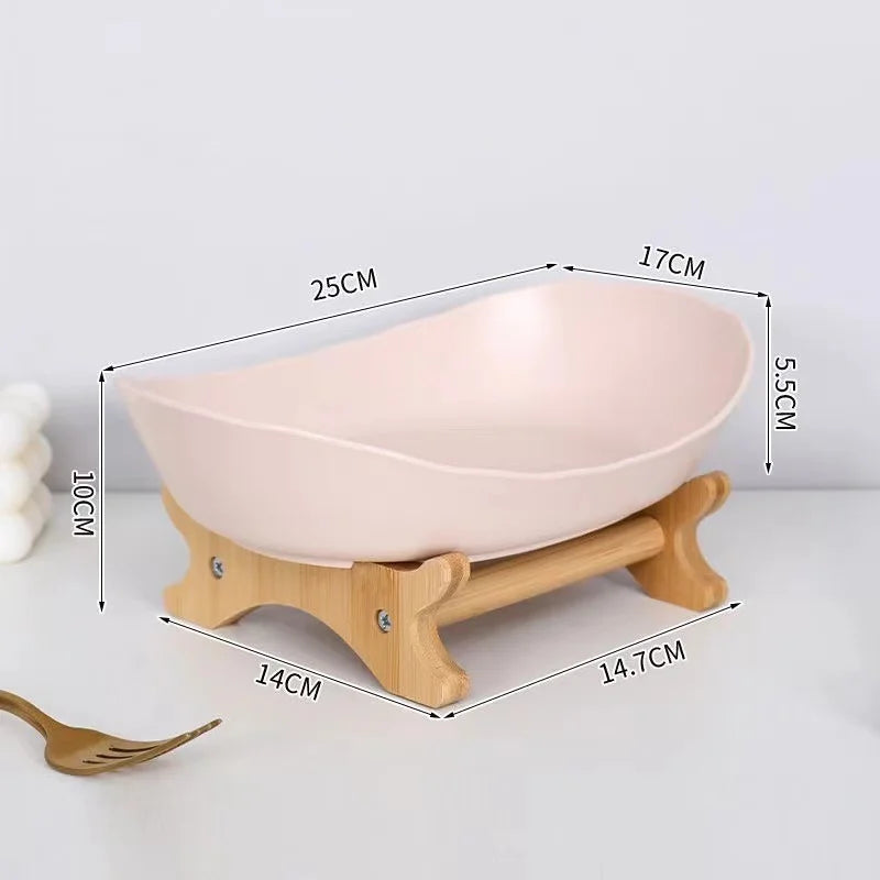 Partitioned Wooden Serving Tray, Natural Bamboo Snack & Fruit Platter for Kitchen Table, Perfect for Party, Family, Housewarming