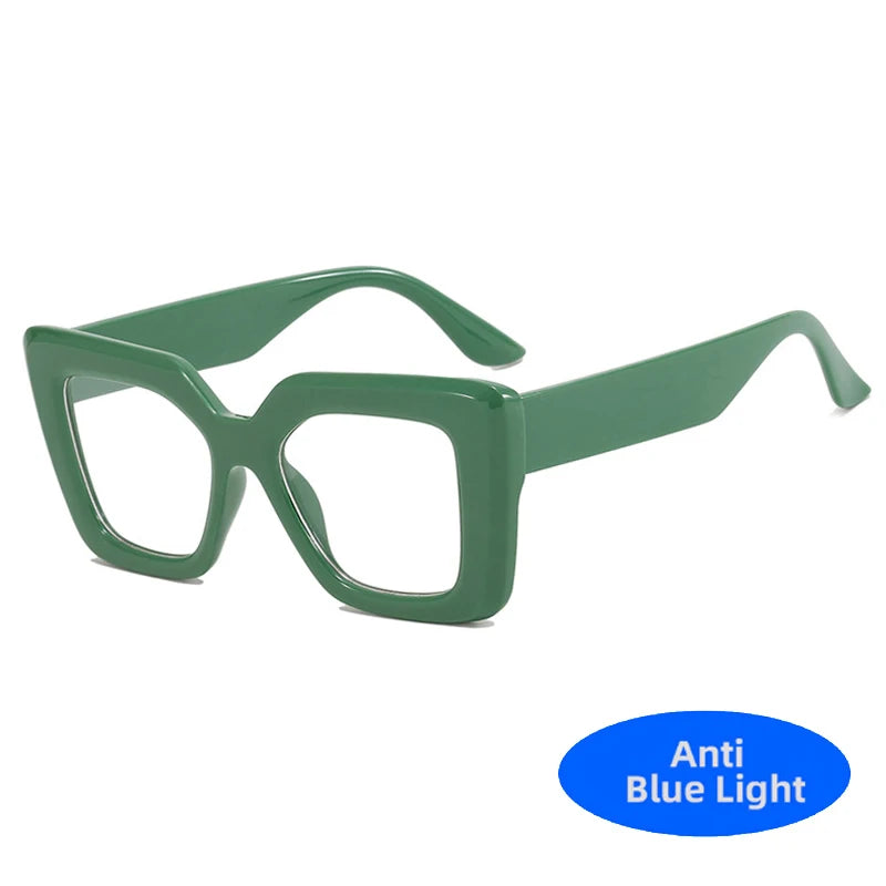 Retro Luxury Oversized Square Anti-Blue Light Glasses Women Men Optical Eyeglasses Trendy Computer Classic Glasses Ladies Lentes
