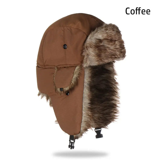 Warm Trapper Earflap Winter Cap Russian Ushanka Ski Hat Winter Hats