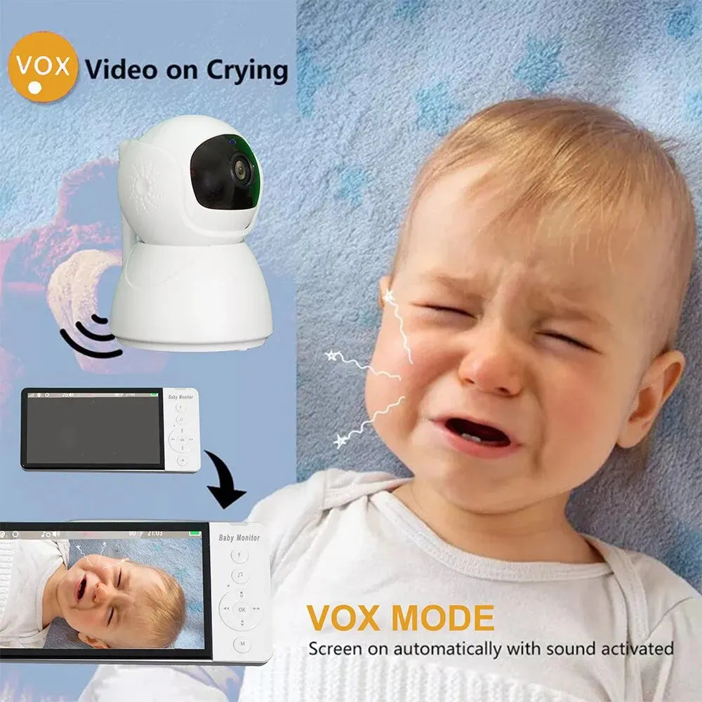 DBIT Baby Monitor Scurity Potection Cmera for Kids 5"IPS Screen 5000mAh Battery Night Vision 2-Way Audio Video Child Camera