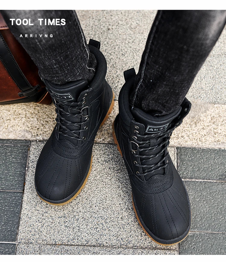Plus Size 47 Outdoor Men Boots Winter Snow Boots for Men Training Work Boots Waterproof Slip-Resistant Keep Warm Winter Shoes