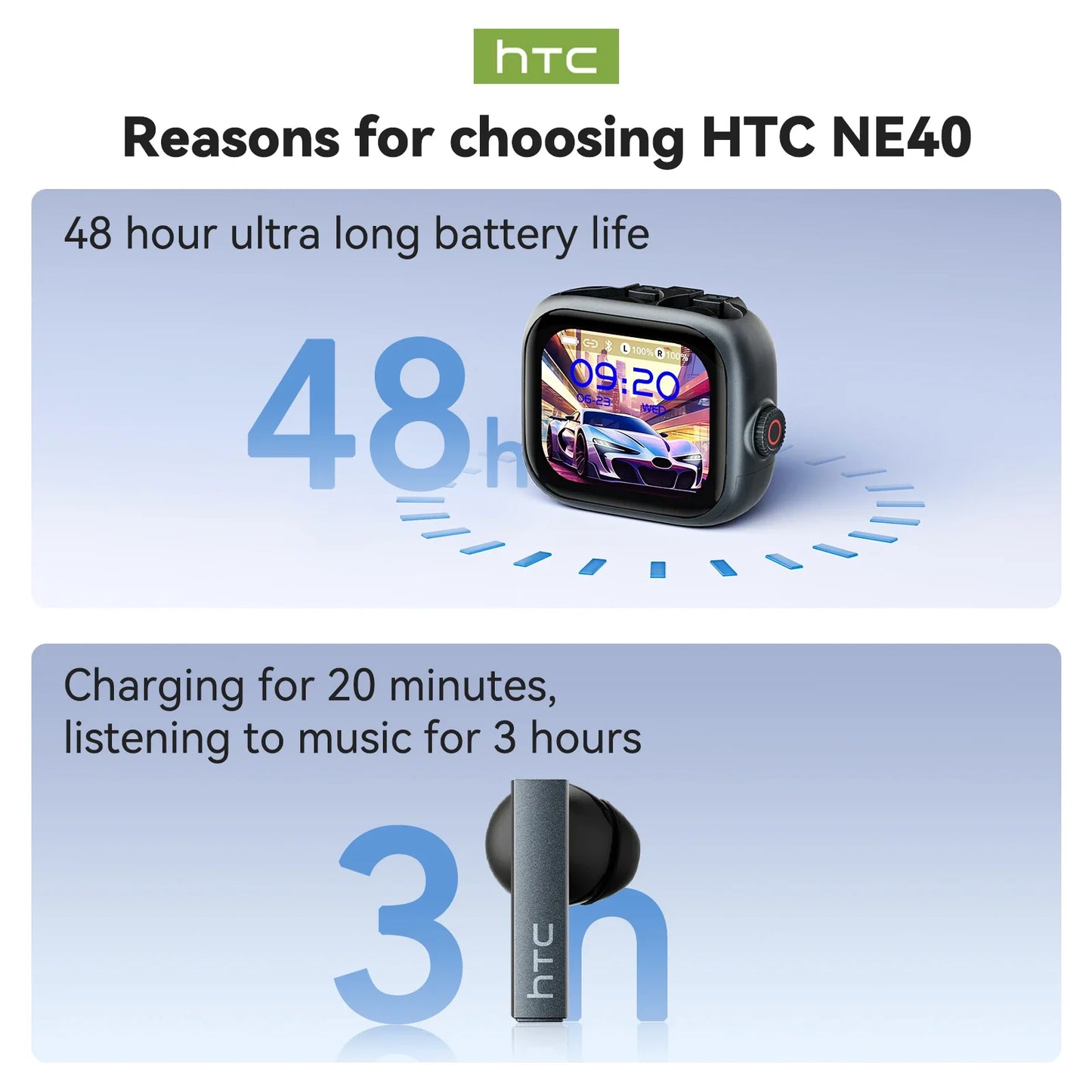 [HD On-screen subtitles] HTC Earphones Bluetooth V6 TWS Sports Wireless Headphones AI Translator Earbud Noise Reduction Mic