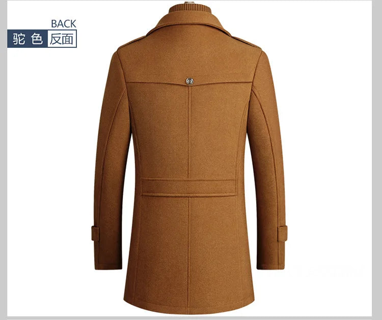 Men Winter Jackets Cashmere Overcoats Wool Blends Trench Coats High Quality New Winter Coats Male Business Casual Trench Coats