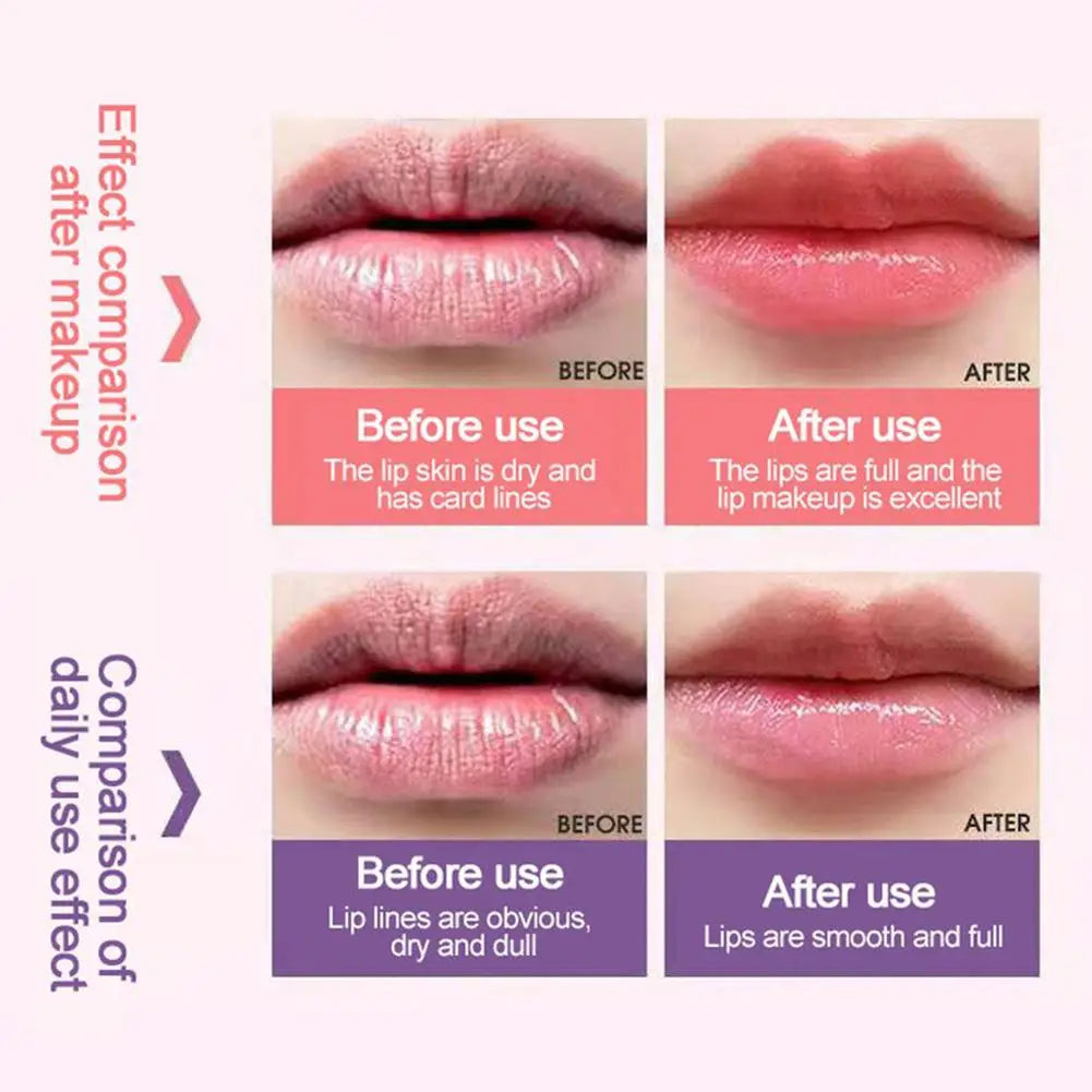 Pack Of 2 Strawberry Lip Balm Moisturizing Jelly Lip Mask Anti-Cracking Fades Lips Lines Nourishing Lipsticks Base Lip Skin Care