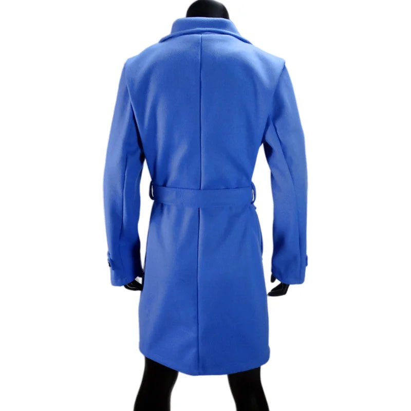 Women's Wool Blend Coat Winter Warm Single Breasted Jacket with Turn-down Collar Long Outerwear Female Clothing