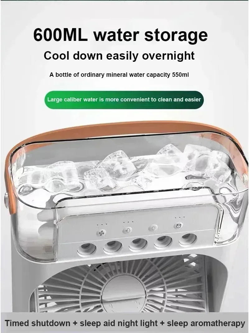 Five-hole Cooling Spray Fan Air Conditioners USB Electric Fan Desktop Air Cooler Humidifie For Student Dormitory Home and Office