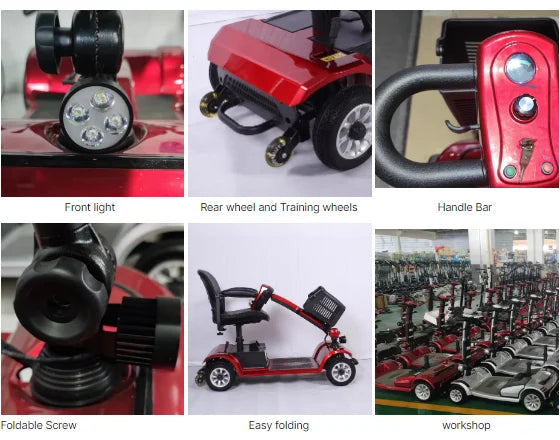 Elderly Four-Wheeled Elderly Electric Mobility Scooter Disabled Assisted Folding Family Car With Battery For Handicapped Users