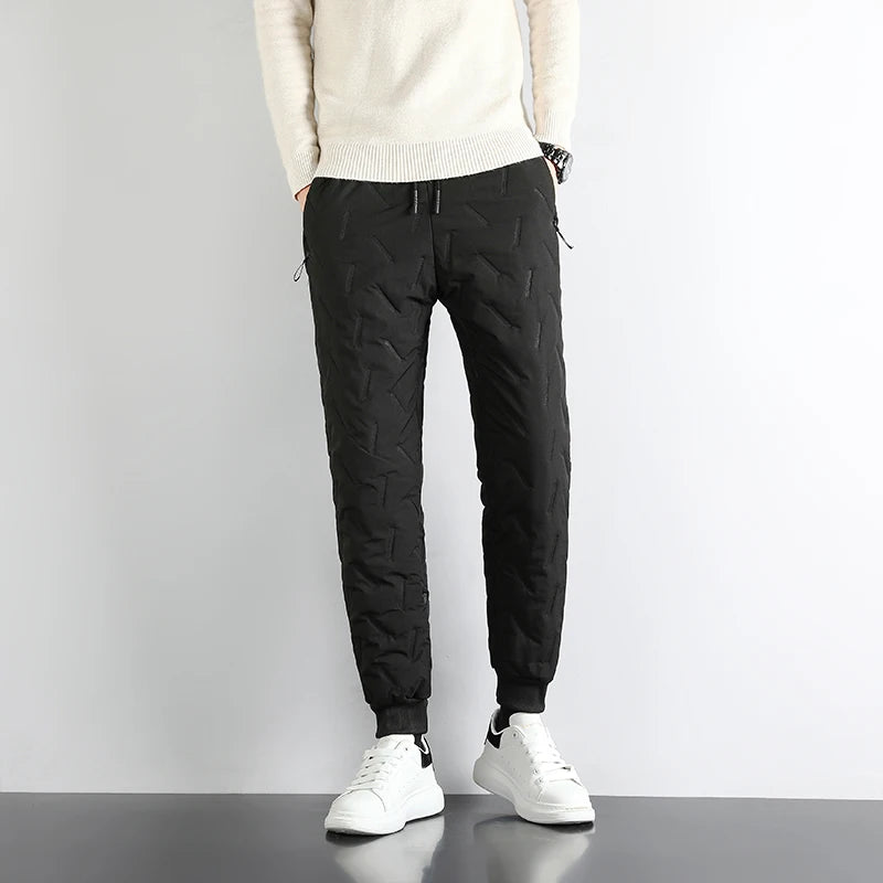 Men Winter Casual Pants 2024 New Thick Lambswool Windbreak Warm Pant Men Fashion Joggers Fleece-Lined Trousers Men Plus Size 8XL