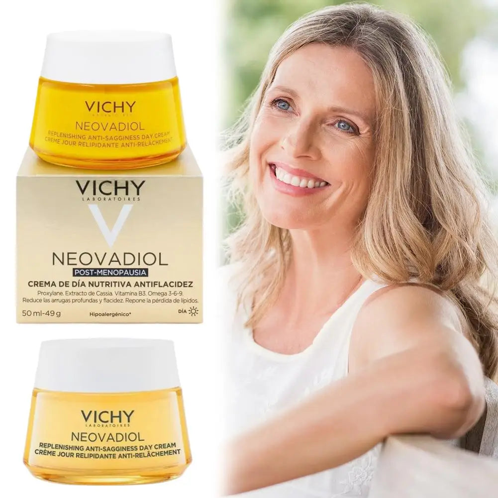 Vichy Collagen Night Cream  Day Cream Dryness Relief Brighten Skin Tone Moisturizes Fades Dark Spots Wrinkles Improves Skin Car
