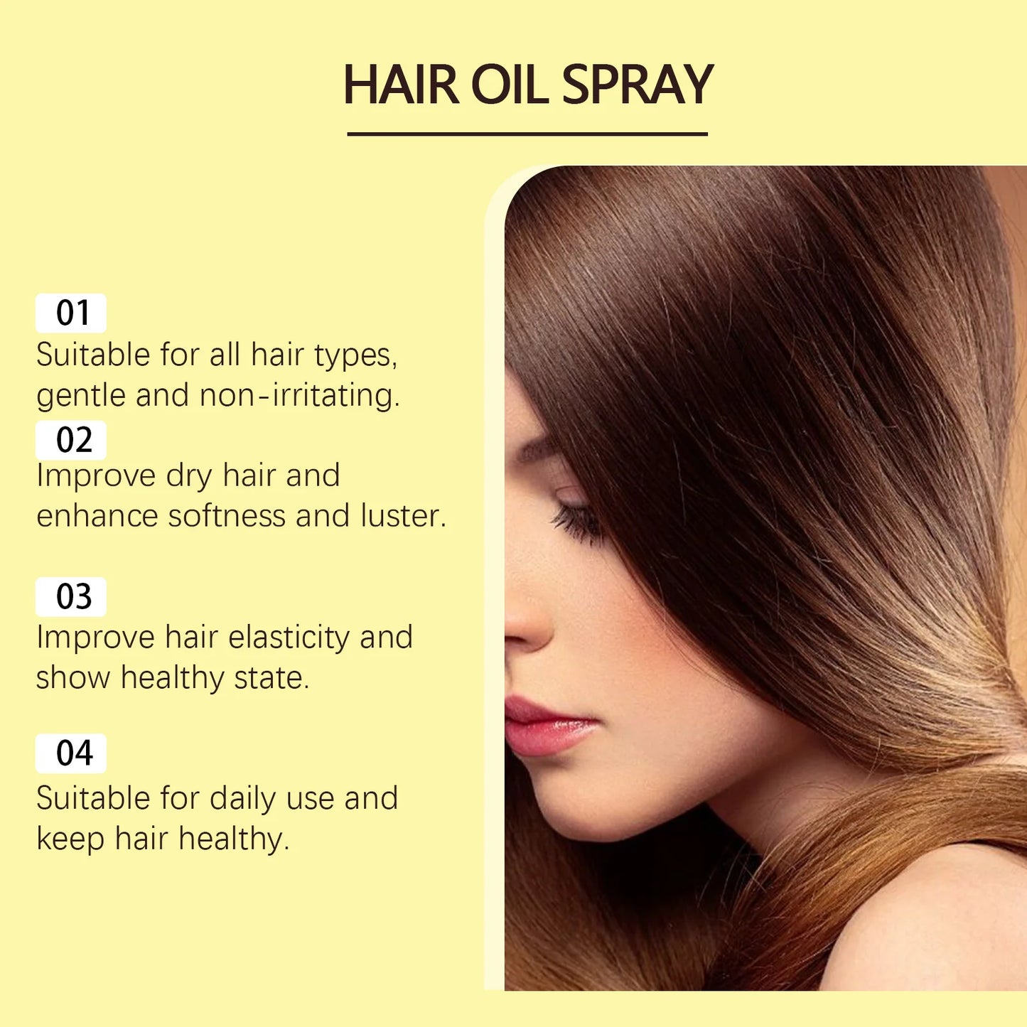 Hoegoa 80ml Nourishing Hair Care Essential Oil spray Soften and Nourish Hair, Moisturize, Improve Dry Scalding Dyeing Care spray
