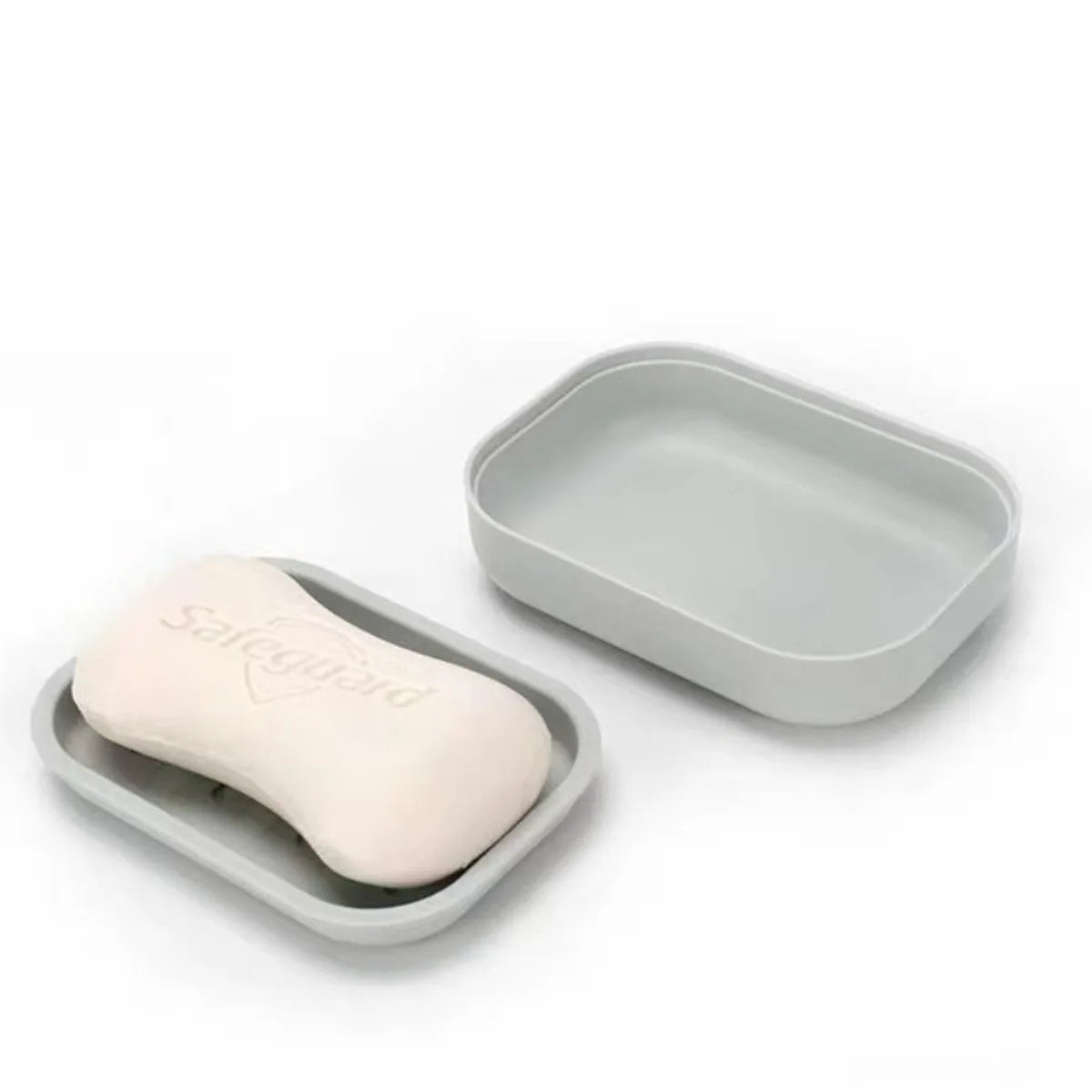 Double Layer Square Soap Dish with Cover Plastic Drain Toilet Soap Box Household Bathroom Travel Portable Creative Storage Box