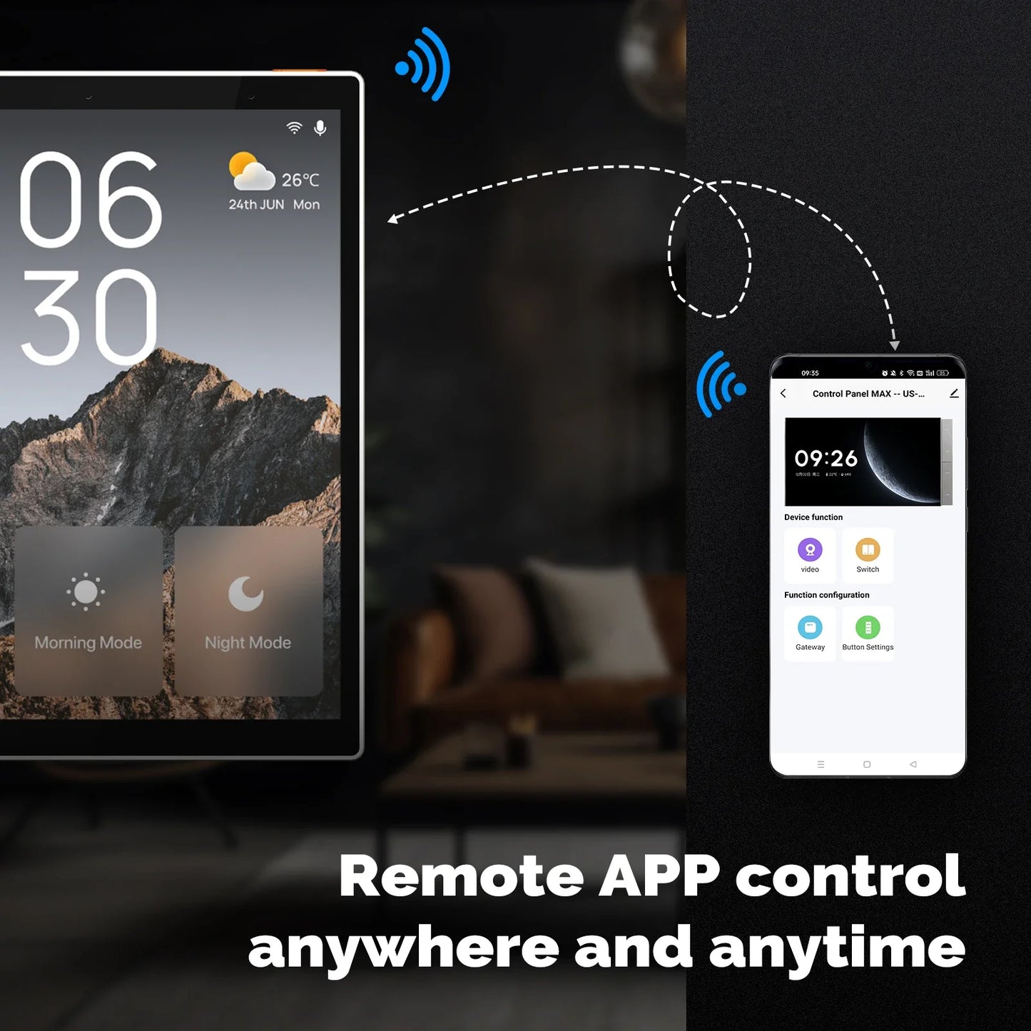 MOES Tuya Wifi Smart 5-inch Touch Screen US Center Control Panel Voice Control Alexa And ZigBee Gateway Built-in Scene Control