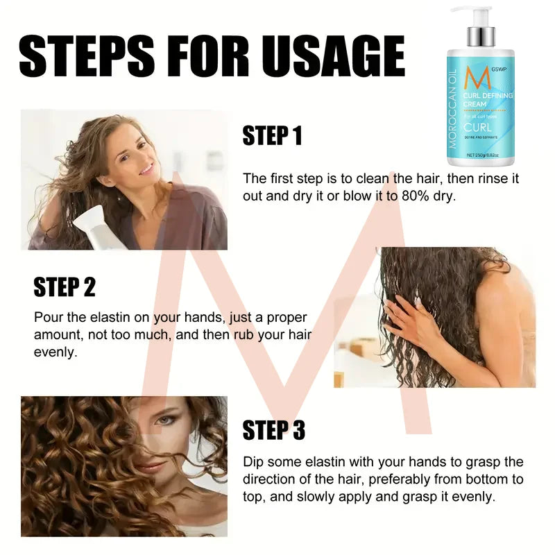 GSWP Curl Defining Cream: moisturizes and nourishes hair, provides gentle hold, and is suitable for all hair types. 250g