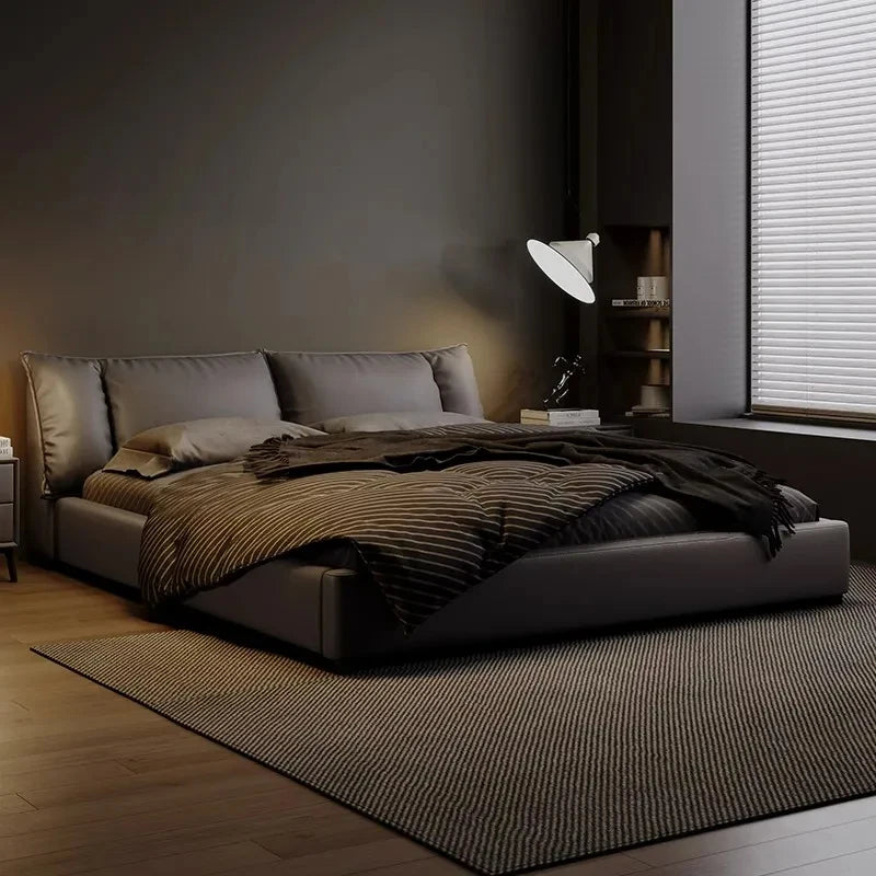 Luxury Modern Bed Sofa Frame Floor Sleeping Platform Bedroom Massage Bed Leather Safe Letto Matrimoniale Lounge Suite Furniture