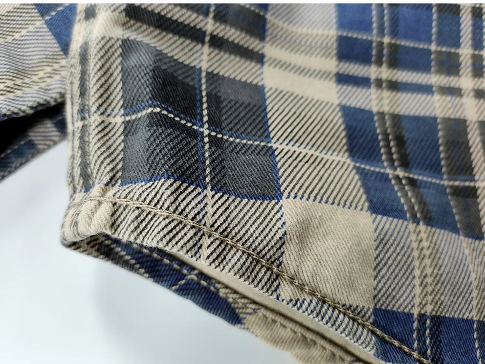 Spring and autumn new cotton washed male casual plaid shirt male thick long-sleeved shirt coat