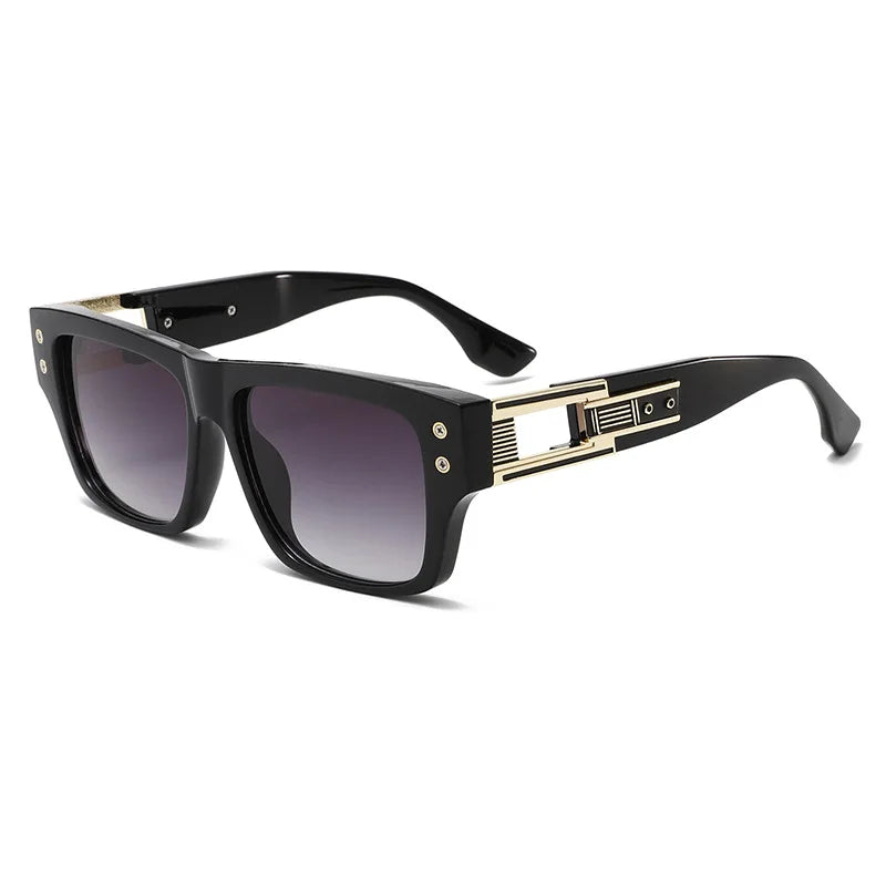 2025 New Square Retro Glasses Men Women Fashion Luxury Original Designer Sun Glasses Male Reflective Lens Gafas De Sol UV400