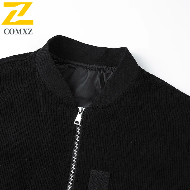 Men's Baseball Suit Spring and Autumn Fashion Loose Corduroy Trendy High Street Stand up Collar Coat Men Versatile Flying Jacket