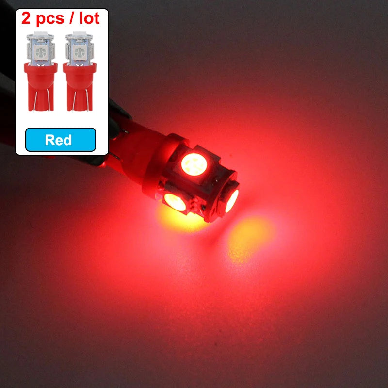 2x T10 W5W Car LED Interior Dome Reading Bulb Turn Signal Light Wedge Side Clearance Brake License Plate Luggage Trunk Lamp 12V