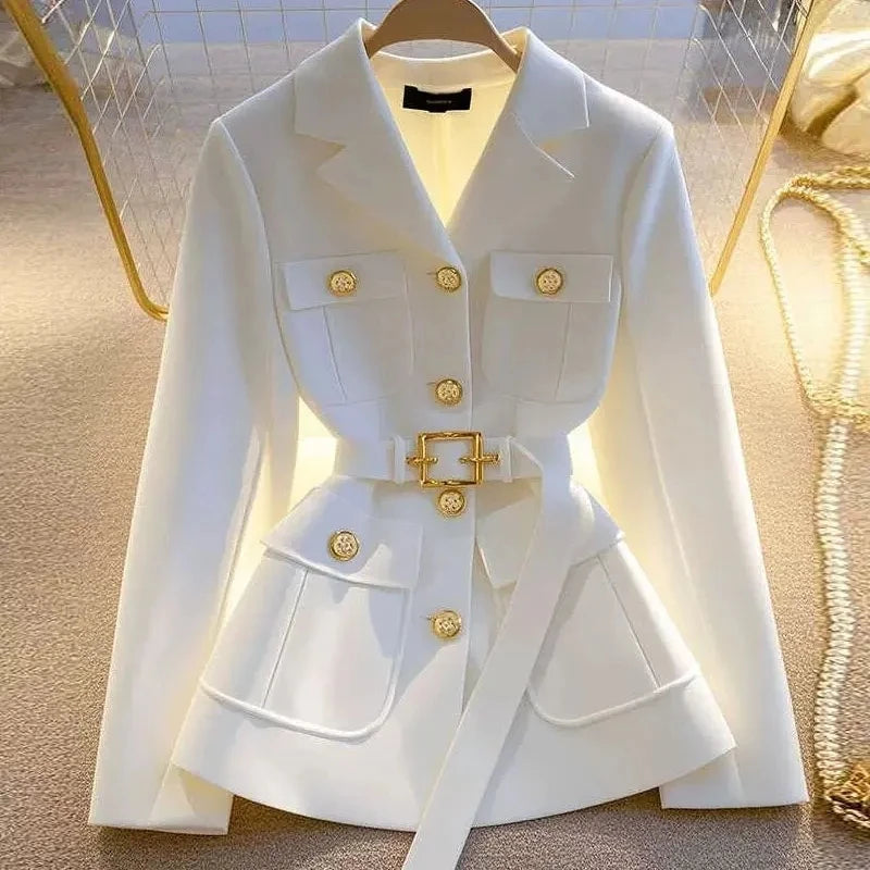 Women's Suit Jacket 2025 Spring Autumn High-End Temperament Ladies Blazer Coat Korean Version Fashion Versatile Lady Outerwear