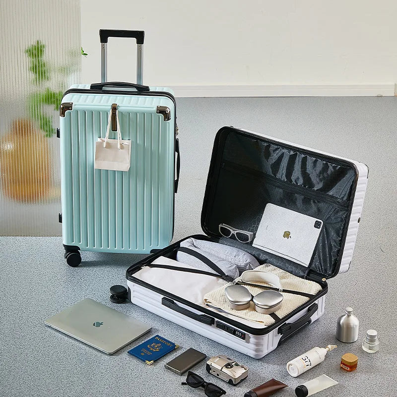 Large Capacity Medium Travel Luggage Bag 20-26 Inch Rolling Bag with Cup Holder And Phone Stand for Easy Carry-On Travel
