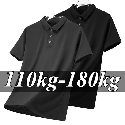Men Plus Size Polo Shirt Oversized 6XL 7XL Summer Short Sleeve T Shirts Black Loose Male Shirt Male Clothing Ropa Para Hombre