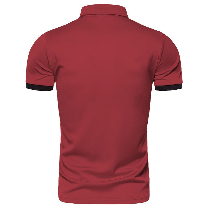 Men's Solid Color Short Sleeve T-Shirt Collar Polo Comfortable Breathable Fashion Basic Fit for Spring/Summer