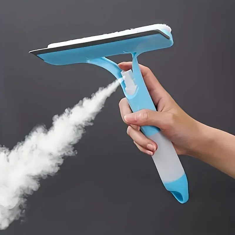 Three-in-one glass wiper with spray bottle, double-sided mirror, non-detachable wiper blade, baffle care set
