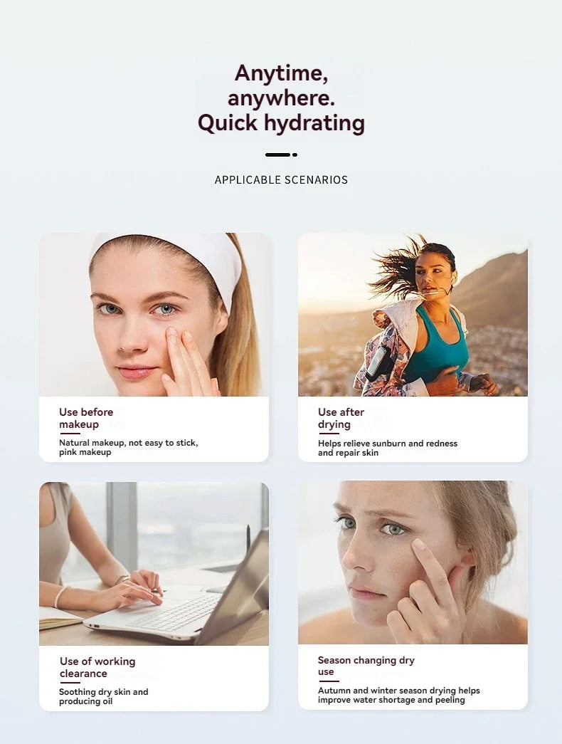 Handheld  mini spray face Steam meter  Nano spray water refill meter charging Portable eye moistening face humidifier household