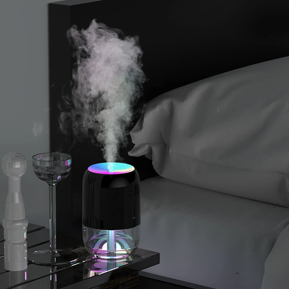 Colorful Cool Mist Mini Humidifier 300ml USB Personal Desktop Humidifiers for Car Office Home Travel, Auto Shut-Off 2 Mist Modes