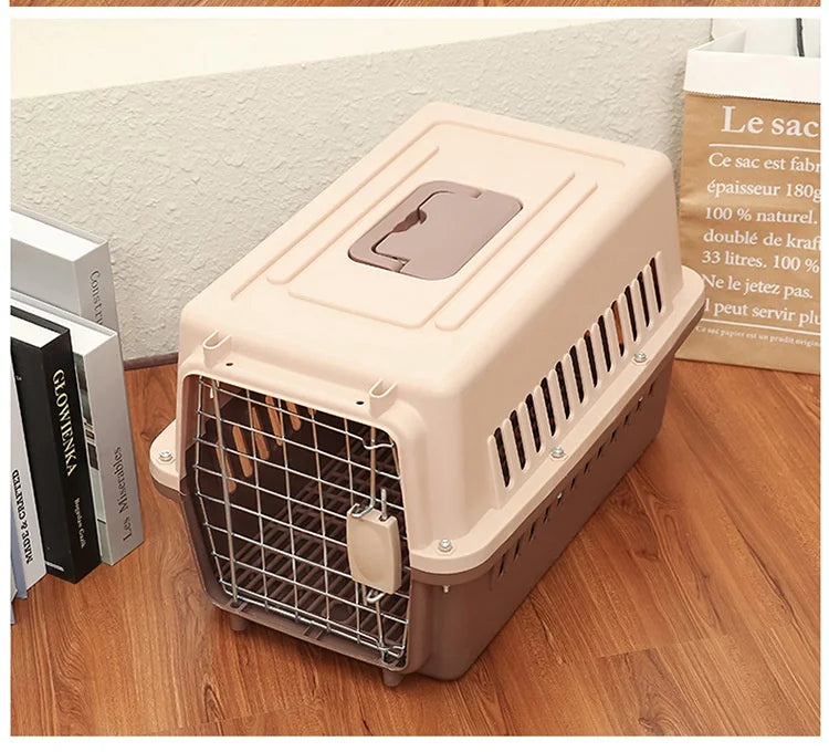 Outdoor Large Plastic Cat CageLarge Airline Pet CageCat Shipping Box Portable Pet Supplies