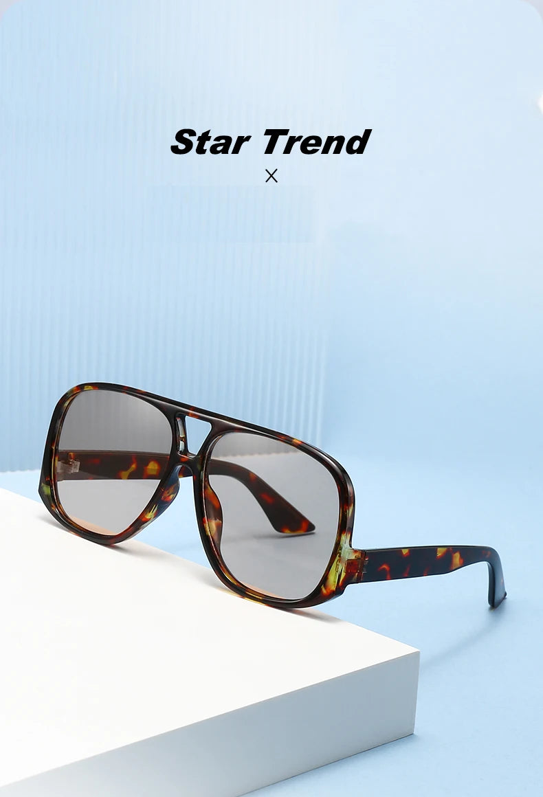 Hiking Camping Oversized Women Double Bridges Anti Light Glasses Fashion Outdoor Driving Eyeglasses Beach Travel UV400 Shades