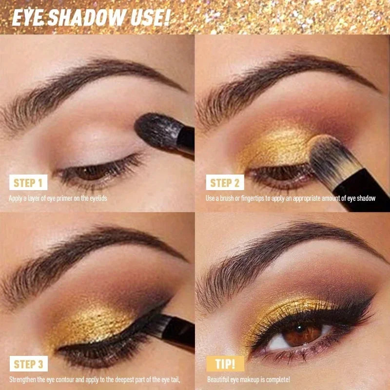Smoky Glitter Eyeshadow Cream Makeup Mashed Potato Texture Palette Pearl Long-lasting Shimmer Metallic Eye Shadow Cosmetic
