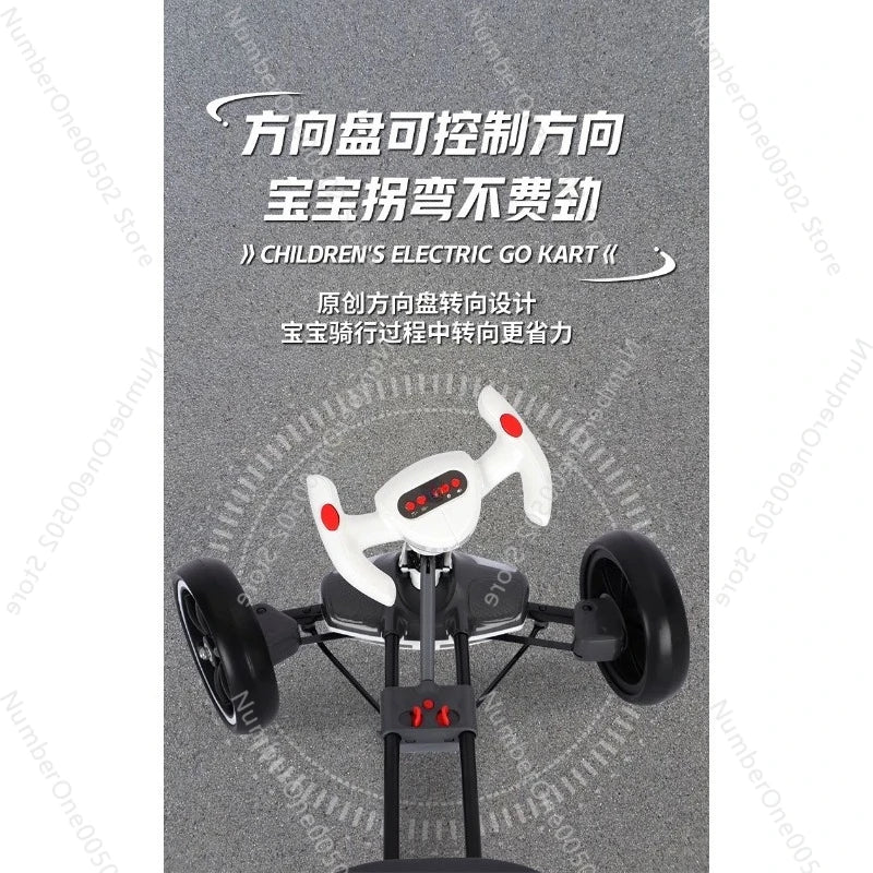 Children's electric kart electric four-wheeler foldable adults can sit in a portable children's car